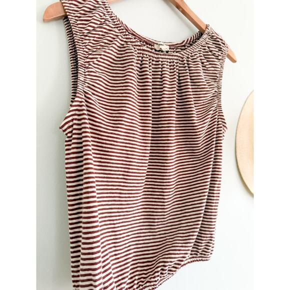 Madewell | NWT Bubble Tee in Henna Brown Cream Stripe | Sz S - Picture 4 of 9